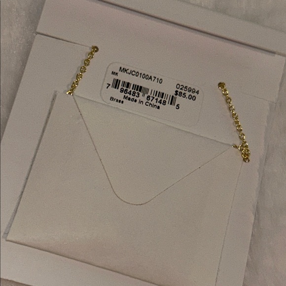 Michael Kors Crystal Bezel Set Gold Tone Necklace - Picture 4 of 9